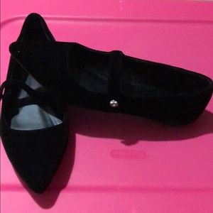 Pointy velvet flats